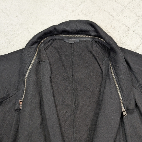 Allsaints Jacket Womens 6 Black Callie Jersey Cardigan Flowy Cozy Casual - Picture 3 of 8
